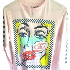 Coca cola pink long sleeve graphic tee